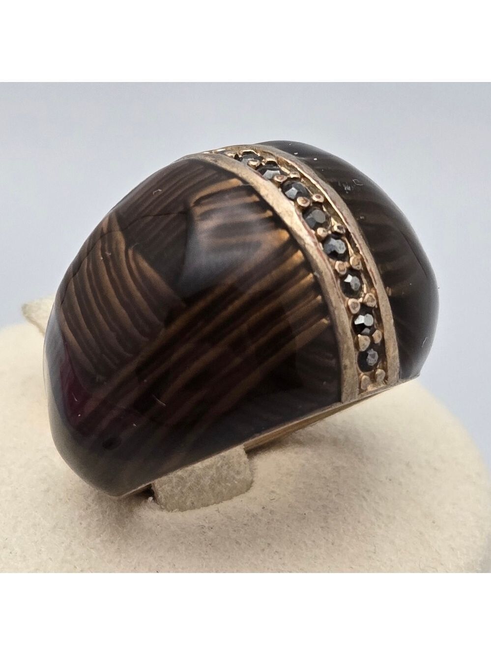 Lia Sophia Kiam Family Brown Gold Crystal Ring Size 5